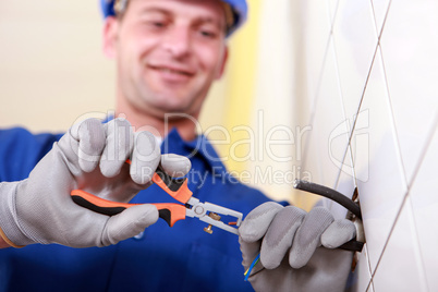 Electrician at work