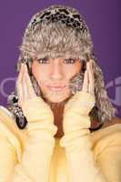 Attractive woman in winter hat