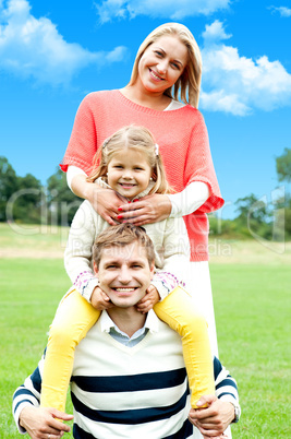 An attractive happy smiling family