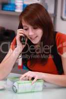 Young person on the phone