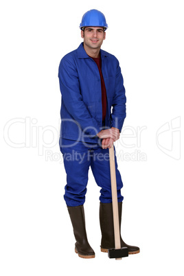 Man with sledge-hammer