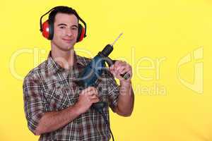 Man holding power drill