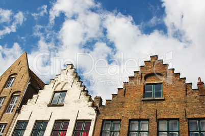 Facade of Flemish Houses in Brugge, Belgium