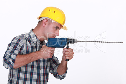 Man using power drill