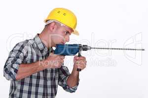 Man using power drill