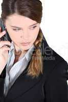 Young businesswoman on the phone.