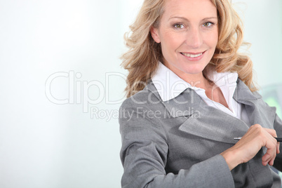 Businesswoman smiling