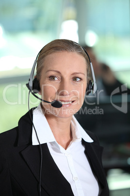 Woman with headset