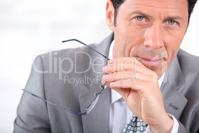 close-up of a businessman