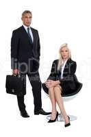 Male and female business partners
