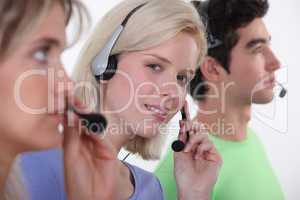 Three call-center workers