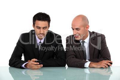 two businessman having a pleasant conversation