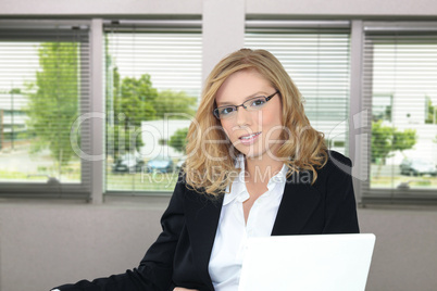 Young trainee in office