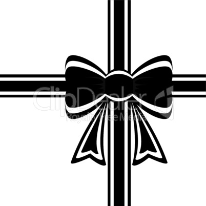 vector black ribbon with bow