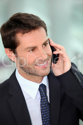 male answering mobile-phone
