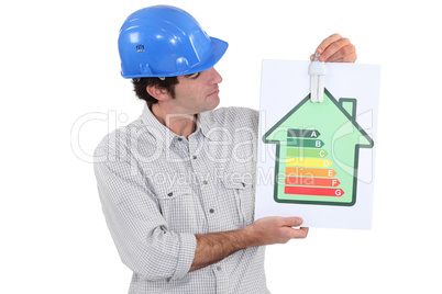 Housebuilder with an eco-light bulb