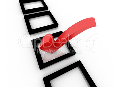 Checklist with red check isolated on white