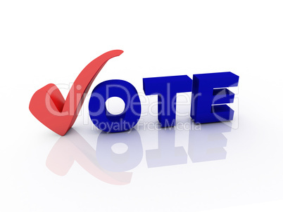 Vote text with check mark