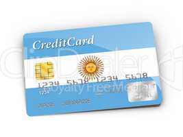 Credit Card covered with Argentina flag.