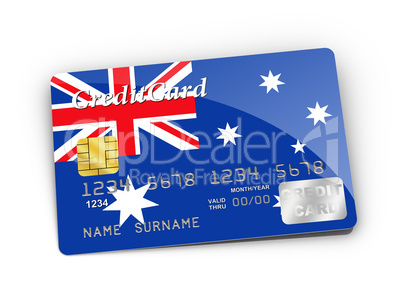 Credit Card covered with Australia flag.