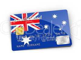 Credit Card covered with Australia flag.