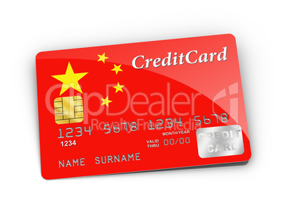 Credit Card covered with China flag.