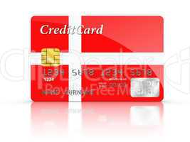 Credit Card covered with Denmark Flag.