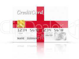Credit Card covered with English flag.