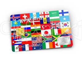 Credit Card covered with Flags.