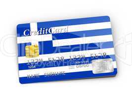 Credit Card covered with  Greek flag