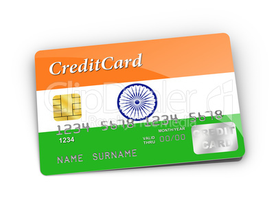 Credit Card covered with Indian flag.