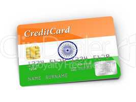Credit Card covered with Indian flag.