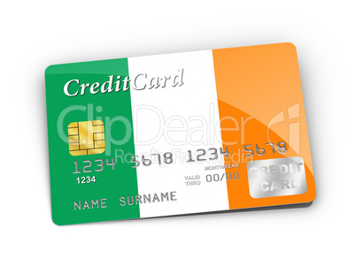 Credit Card covered with Irish flag.