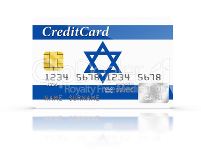 Credit Card covered with Israel flag.
