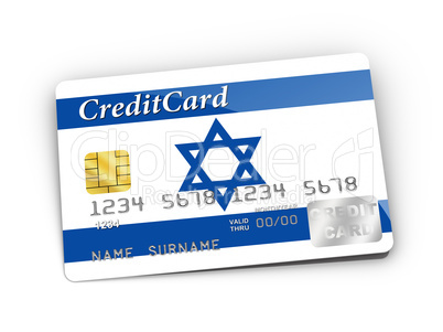 Credit Card covered with Israel flag.