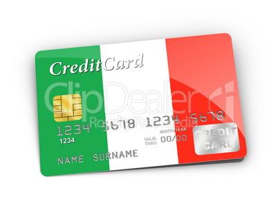 Credit Card covered with Italy flag.