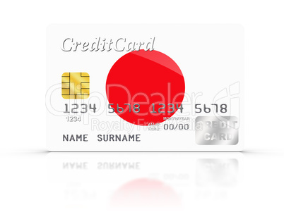 Credit Card covered with Japanese flag.