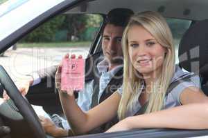 Driver displaying French licence