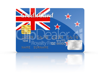 Credit Card covered with New Zealand flag.