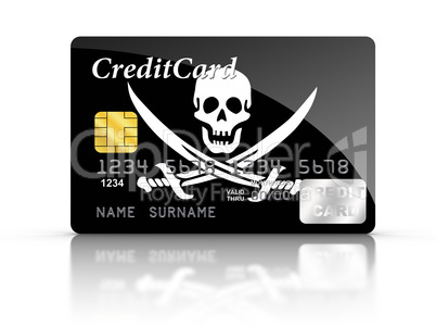 Credit Card covered with Pirate flag.