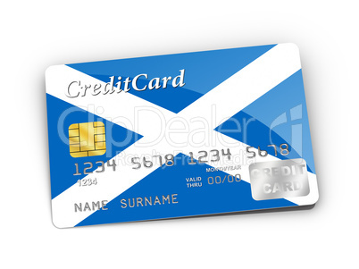 Credit Card covered with Scottish flag.