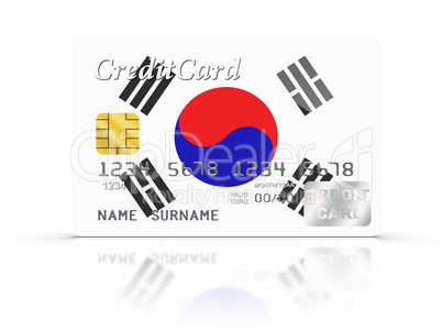 Credit Card covered with South Korean flag.