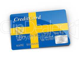 Credit Card covered with Swedish flag.