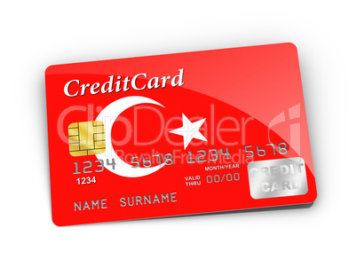 Credit Card covered with Turkish flag.