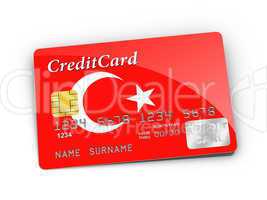 Credit Card covered with Turkish flag.