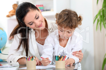 portrait of a woman and little girl