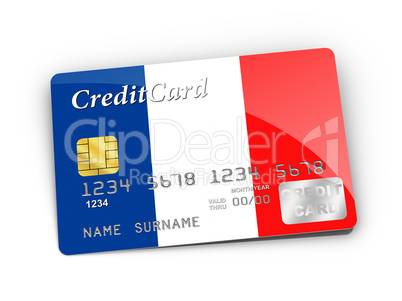 Credit Card covered with French flag