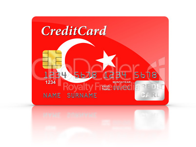 Credit Card covered with Turkish flag.