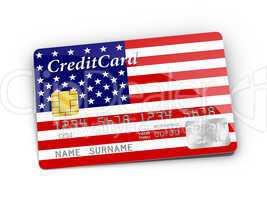 Credit Card covered with American flag.