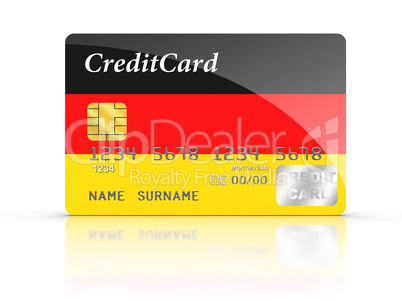 Credit Card covered with German flag.